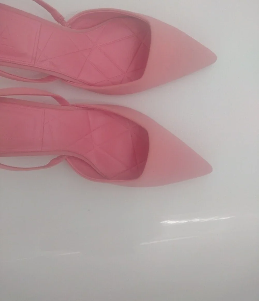 Women's Pointed Slingback Kitten Heels in Pink ZARA Size 39